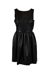 Cow Print Shirred Faux-Leather/Polyester/Spandex  Dress