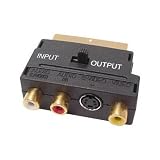 PC Arena Scart Adaptor Phono RCA and SVHS S-Video and Switch