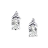 APRIL Birthstone Earrings 14k White Gold White Topaz Earrings