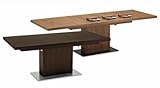 IMAGE OF Extendible Rectangular Table With Lacquered Metal Plate & In Walnut Canaletto Veneer