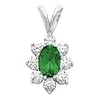 14K White Gold Chrome Tourmaline and Diamond Pendant