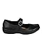 REFRESH Women Textured Leatherette Mary Jane Velcro Buckle Work Loafer Flat CJ36 - Black Leatherette