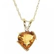 New Yellow Gold Pendant Necklace Citrine Diamond Gems