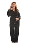 Women's Fleece Pajamas Set: Wrap Around Top and Matching Pants