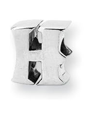 Letter H Charm in Silver for 3mm Charm Bracelets