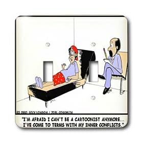 Londons Times Funny Medicine Cartoons - Losing Inner Conflicts - Light Switch Covers - double toggle switch
