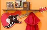 GUITAR Red SHELF Music Room Decor theme Coat Rack NEW