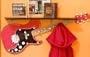 GUITAR Red SHELF Music Room Decor theme Coat Rack NEW