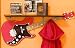 GUITAR Red SHELF Music Room Decor theme Coat Rack NEW
