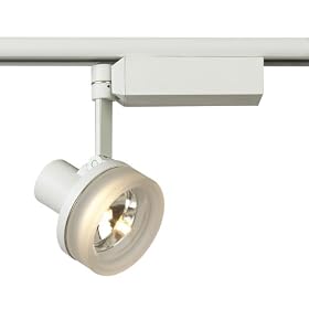 Lightolier White With Glass Ring MR 16 Track Head by Lightolier