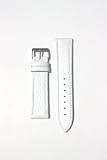 18mm White Pearl Finish Sport Calfskin with Quick-Release Pins for Michele Style
