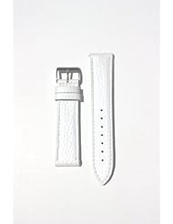18mm White Pearl Finish Sport Calfskin with Quick-Release Pins for Michele Style