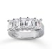 14k White Gold 5 Stone 3 3/4Ct Diamond Anniversary Band