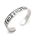 Mens Sterling Silver Greek Key Pattern Cuff Bracelet