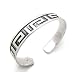 Mens Sterling Silver Greek Key Pattern Cuff Bracelet