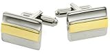 Elegant 2 tone cufflinks with presentation box