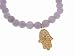 Large Diamond Hamsa on Pale Lavender Bead Bracelet by Sydney Evan