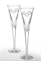Waterford Crystal Love and Romance Red Flute Pair