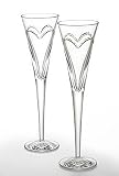 Waterford Crystal Love and Romance Red Flute Pair