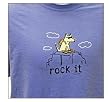 Designer Cotton T-Shirt - Garment Dyed "Rock It" T-Shirt for Adults - Flourescent Blue - Large