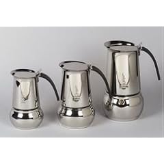 Bialetti Kitty 4 Tassen schwarz Espressokocher Edelstahl