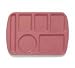 Food Service Rectangular Compartment Lunch Tray, 6 Compartment, Left-handed, Mauve,durable Melamine Material, One Dozen (12) Trays Per Case