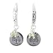 Round Tree of Life Dangle Earrings with Peridot Gemstone Beads on Hammered Contemporary Earwires, 1 1/2" Length, #7749
