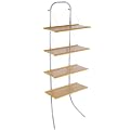 Gravity Shelves 4-Shelf Unit - Silver/ Natural Wood
