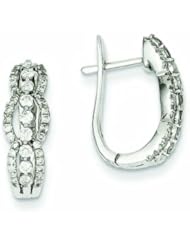 0.7 Carat 14K White Gold Diamond Hinged Hoop Earrings