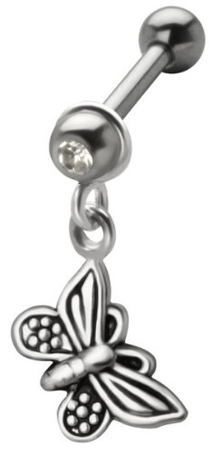Spring Butterfly .925 Sterling Silver Dangle Cartilage Earring