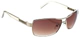 Dickies - Dickies Unisex Modern Metal Flight Sunglasses, Gold/Amber