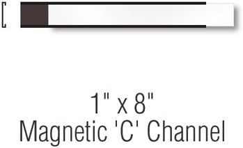 Magnetic "C" Channel Label Holders, 1"x8",, Label Holder,Magnetic"C"Channel , 25 Holders / Pack