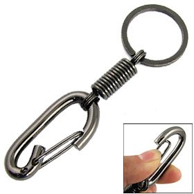 Black Metal Carabiner Clip Big Size Key Chain KeyringChain: Home Improvement