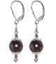 Made with Swarovski Elements� Dark Purple Pearl Crystal Sterling Silver Leverback 1.5" Long Drop Earrings