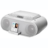 Sony Boombox with CD Player, AM/FM Radio, and iPod Dock (White)