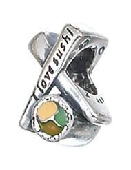Sterling Silver I Love Sushi Zable Bead Charm BZ2132
