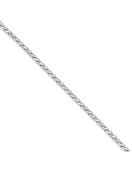 14k White gold WG 1.9mm Round Diamond-Cut Wheat Chain