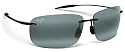 MAUI JIM BREAKWALL 422 422-02 GLOSS BLACK PLASTIC NEUTRAL GREY POLARIZED RIMLESS SUNGLASSES SHADES