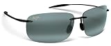 MAUI JIM BREAKWALL 422 422-02 GLOSS BLACK PLASTIC NEUTRAL GREY POLARIZED RIMLESS SUNGLASSES SHADES MAUI JIM BREAKWALL 422 422-02 GLOSS BLACK PLASTIC NEUTRAL GREY POLARIZED RIMLESS SUNGLASSES SHADES