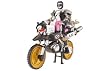 Power Rangers Operation Overdrive Trans-Cycle with Power Ranger - ZordTek with Black Ranger