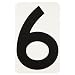 Brady 5180-6 Gothic Quik-Align 6-3/4" Height, 4-1/2" Width, B-933 Vinyl, Black Color Number, Legend "6"  (Pack Of 10)