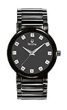 Bulova Diamond Collection Black Stainless Steel Bracelet Black Dial Men's Watch #98D001