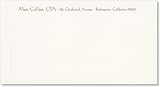 Left Handed Double Embossed Line Ecru Flat Note Card