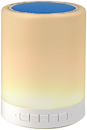 Bluetooth Speakers, YISDEA Portable Wireless Bluetooth Speaker with Colorful Smart Touch LED Lamp, Hands-free Bluetooth Speakerphone, TF Card, AUX Supported, Night Light for Kids - Blue