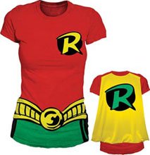 Juniors DC Comics Robin Costume and Cape T-shirt