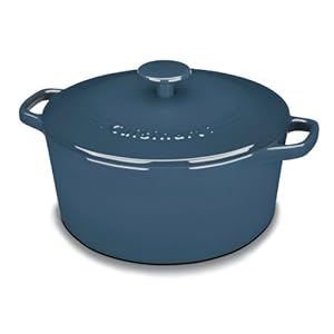 Cuisinart CI650-25BG Chef Classic Enameled Cast Iron 5-Quart Round Covered Casserole Provencal Blue