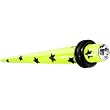 2 Gauge Green Cubic Zirconia Star Acrylic Taper