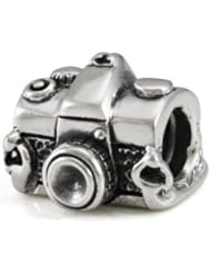Genuine Ohm Beads (TM) Product. 925 Sterling Silver Classic Camera European Bead Charm. 100% Satisfaction Guaranteed.
