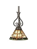 Dale Tiffany TH101350 Cresmer Pendant Light, Burnish Gold and Art Glass Shade