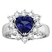 14k White Gold Trillion Tanzanite and Diamond Ring 2.28 TCW